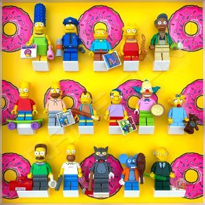 FRAMEPUNK display showing Lego The Simpsons Minifigures Series 1 (Donuts)