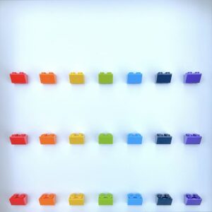 FRAMEPUNK 21 Rainbow Display board compatible with Lego minifigures
