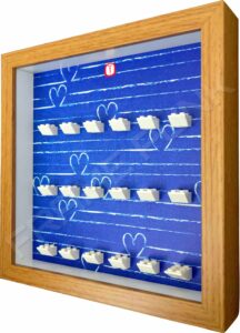 FRAMEPUNK Lego Disney Minifigures Series 1 Display Frame (Oak Heart) Side view