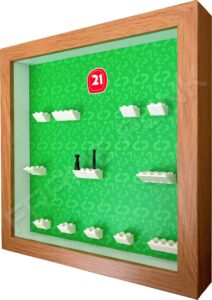 FRAMEPUNK Lego Minifigures Series 21 Display Frame (Oak) Side view