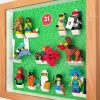 FRAMEPUNK Lego Minifigures Series 21 Display Frame (Oak) with minifigures - Side view