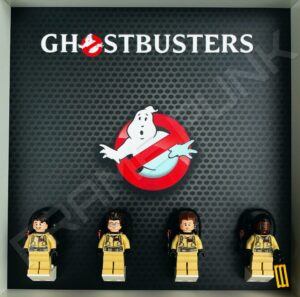 FRAMEPUNK display showing Lego Ghostbusters Minifigures