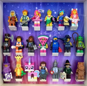 FRAMEPUNK display showing Lego Movie 2 Minifigures Series