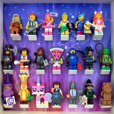 FRAMEPUNK display showing Lego Movie 2 Minifigures Series