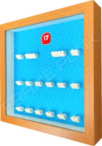 FRAMEPUNK Lego Minifigures Series 17 Display Frame (Oak) Side view