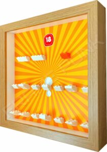 FRAMEPUNK Lego Minifigures Series 18 Display Frame (Oak) Side view