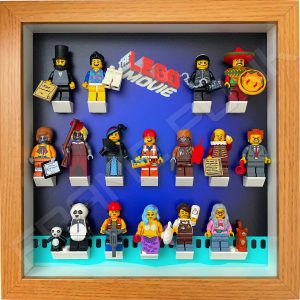 FRAMEPUNK display compatible with LEGO MOVIE minifigures series (Oak) with minifigures