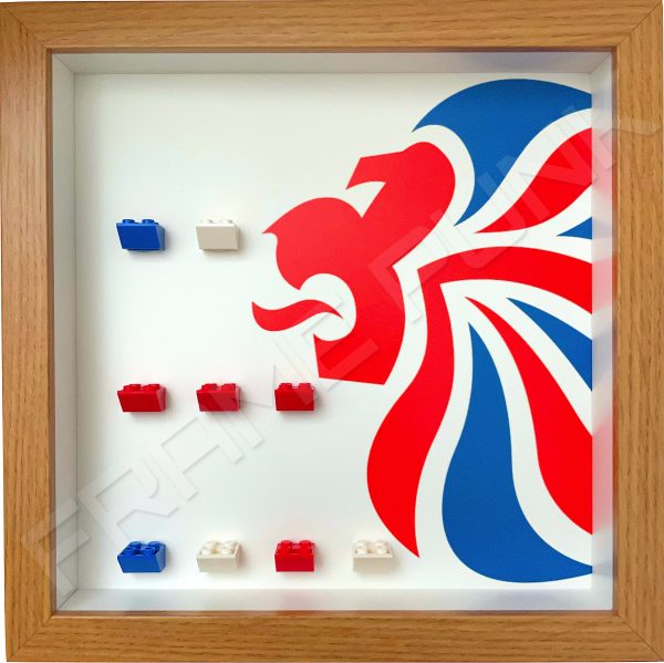 FRAMEPUNK display compatible with LEGO Team GB minifigures series (Oak)