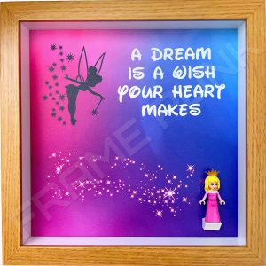 FRAMEPUNK display compatible with single LEGO Disney princess minifigure (Oak) with minifigure