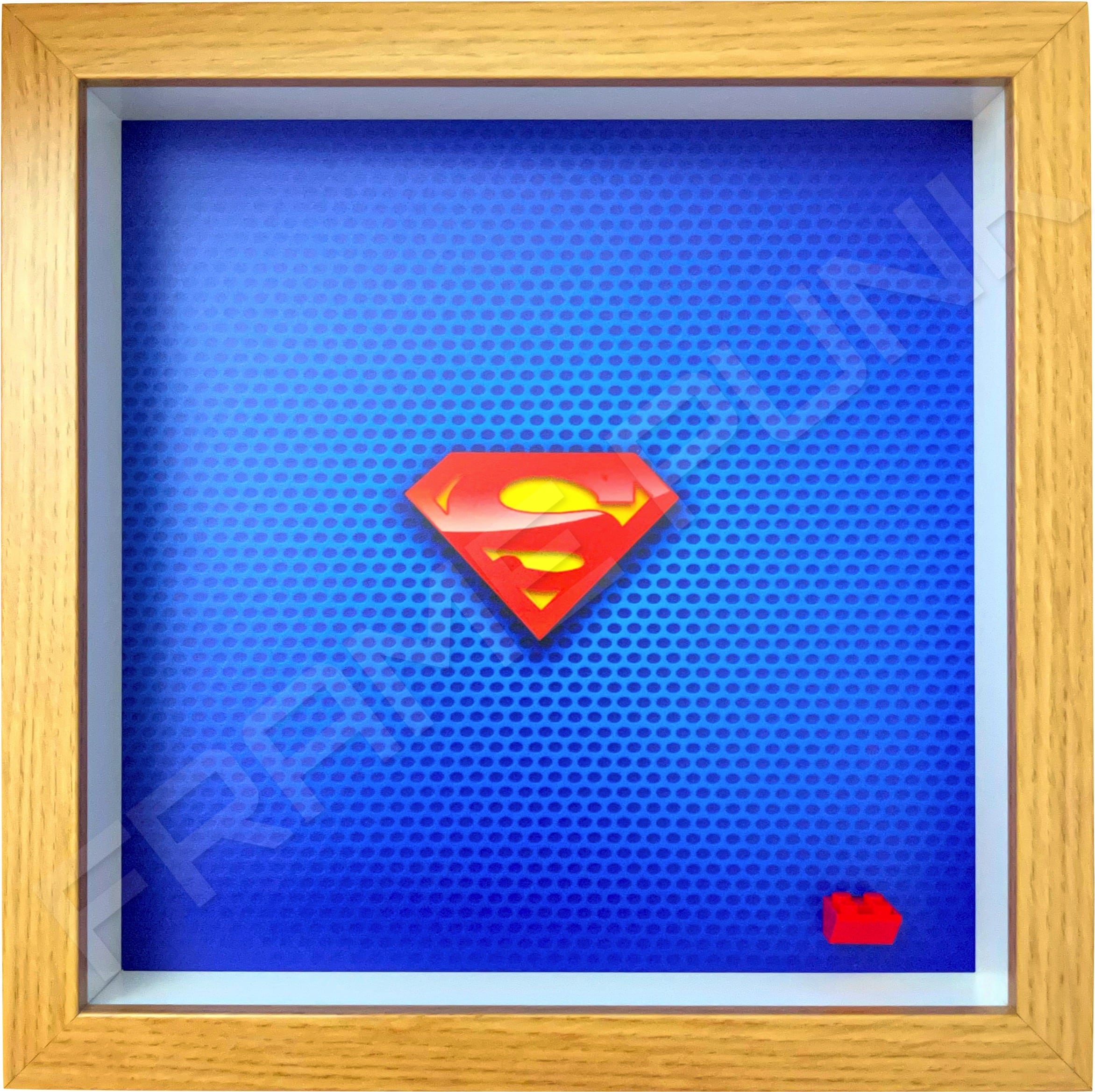 Display Case Picture Frame for Lego DC Comics minifigure Superman Symbol 