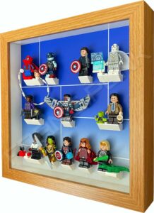 FRAMEPUNK LEGO MARVEL STUDIOS Minifigures Series Display Frame (comic fade) with minifigures - Side view