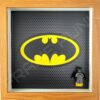 FRAMEPUNK superhero display compatible with single LEGO Batman minifigure (Oak) with minifigure