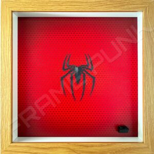 FRAMEPUNK superhero display compatible with single LEGO Spiderman minifigure (Oak)