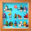 FRAMEPUNK LEGO Minifigures Series 22 Display Frame (Oak) with minifigures