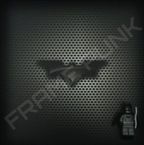 FRAMEPUNK superhero display compatible with single LEGO Batman minifigure (contemporary) with minifigure