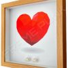 FRAMEPUNK Heart:Love background and white brick mounts display frame compatible with 2 Lego minifigures Side View