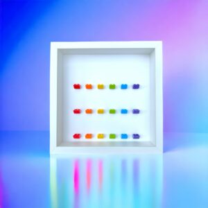FRAMEPUNK 18 Rainbow Display Frame compatible with Lego minifigures, white frame