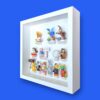 FRAMEPUNK LEGO Looney Tunes Minifigures Series white display, white frame, side view, showing minifigures