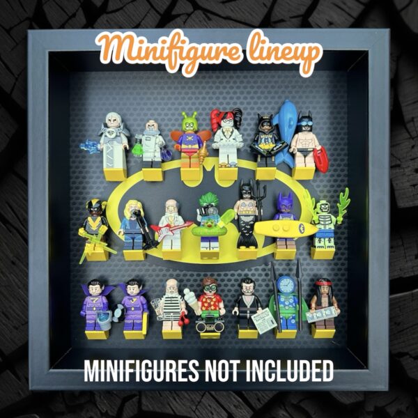 FRAMEPUNK LEGO Batman Movie Minifigures Series 1 or 2 Display Frame (Black), showing lineup for series 2