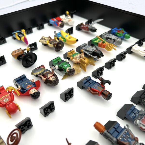 LEGO Minifigures Display for 50 minifigures, depth view, Black Frame