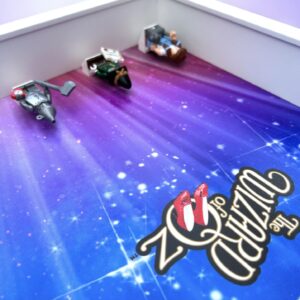 FRAMEPUNK Wizard of Oz LEGO Movie Minifigures Series 2 Display with minifigures, depth view, White Frame