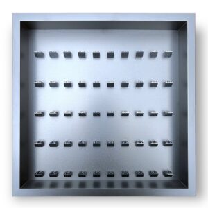 FRAMEPUNK black background and black mounts display frame compatible with 50 Lego minifigures (black)