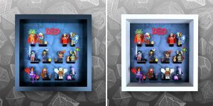 FRAMEPUNK Lego Dungeons & Dragons Minifigures Series (71047) Display Black and White Frames with minifigures