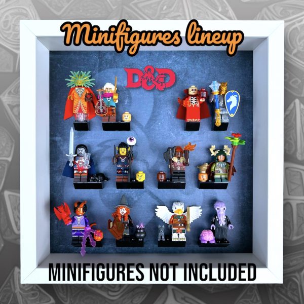 FRAMEPUNK Lego Dungeons & Dragons Minifigures Series (71047) Display White Frame with minifigures