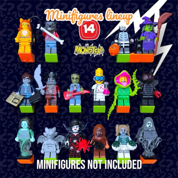 FRAMEPUNK LEGO Minifigures Series 14 Display with minifigures lineup