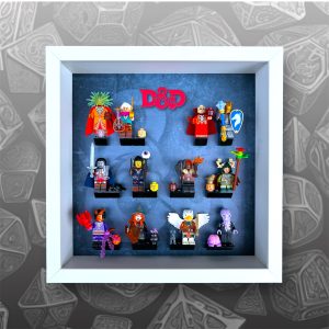 FRAMEPUNK Lego Dungeons & Dragons Minifigures Series (71047) Display White Frame with minifigures, front facing