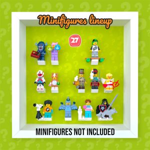 FRAMEPUNK LEGO Minifigures Series 27 Display with minifigures lineup, White Frame