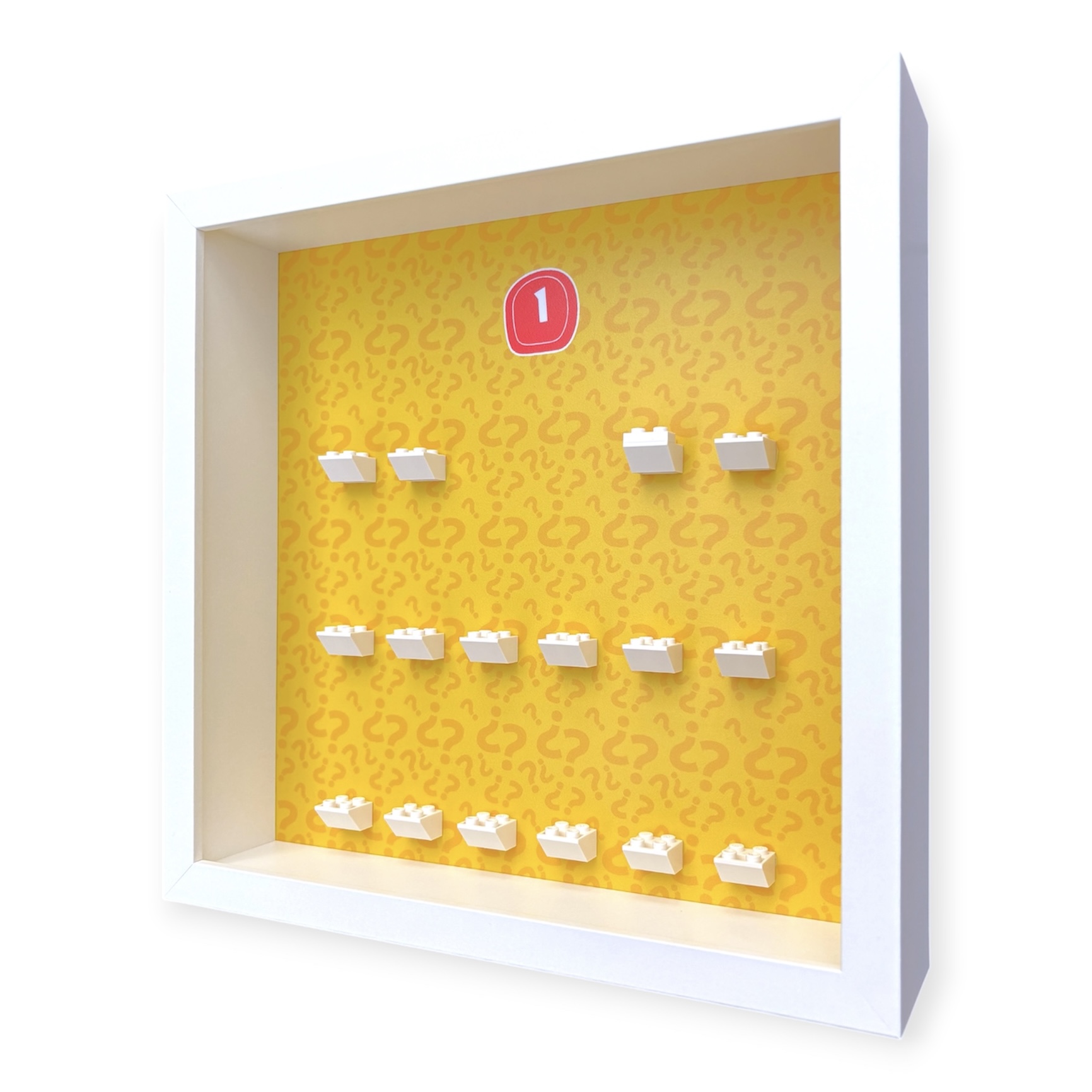 FRAMEPUNK LEGO Minifigures Series 1 Display, White Frame, side view