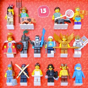 FRAMEPUNK LEGO Minifigures Series 15 Display with minifigures lineup