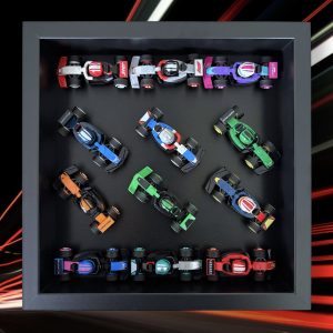 LEGO F1 Collectible Race Cars 71049 Display Case complete with collection by FRAMEPUNK, Black Frame