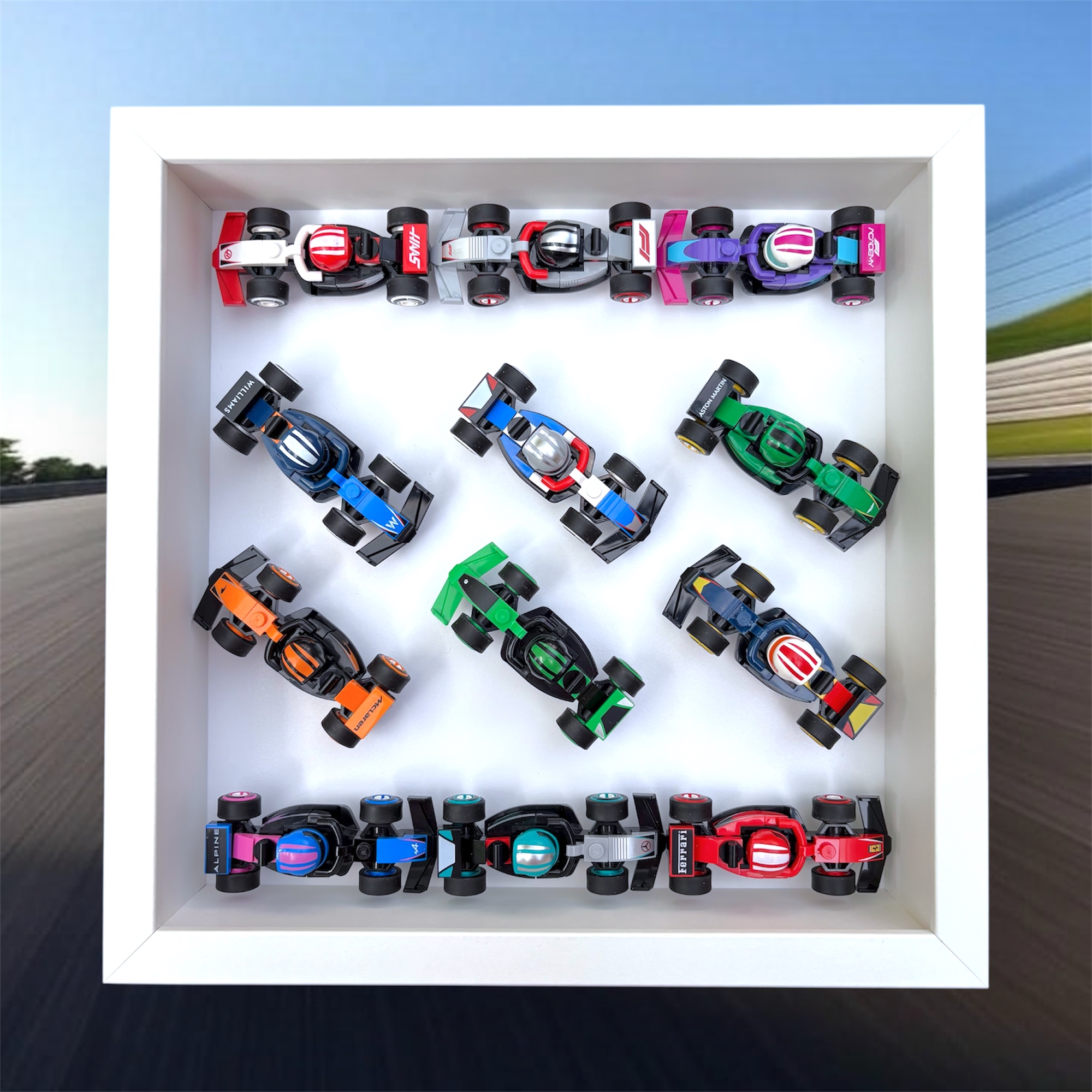 LEGO F1 Race Cars Display Complete by FRAMEPUNK