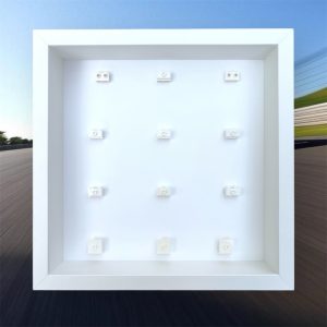 LEGO F1 Collectible Race Cars 71049 Display Case by FRAMEPUNK, White Frame