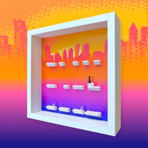 FRAMEPUNK LEGO Spider-Man Across the Spider-Verse 71050 Minifigures Series Display White Frame, side view 2