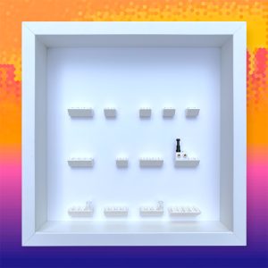 FRAMEPUNK LEGO Spider-Man Across the Spider-Verse 71050 Minifigures Series Display, All White, Front Facing