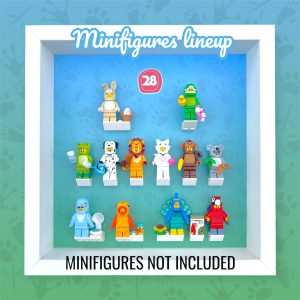 FRAMEPUNK LEGO Minifigures Series 28 Display with minifigures lineup, White Frame