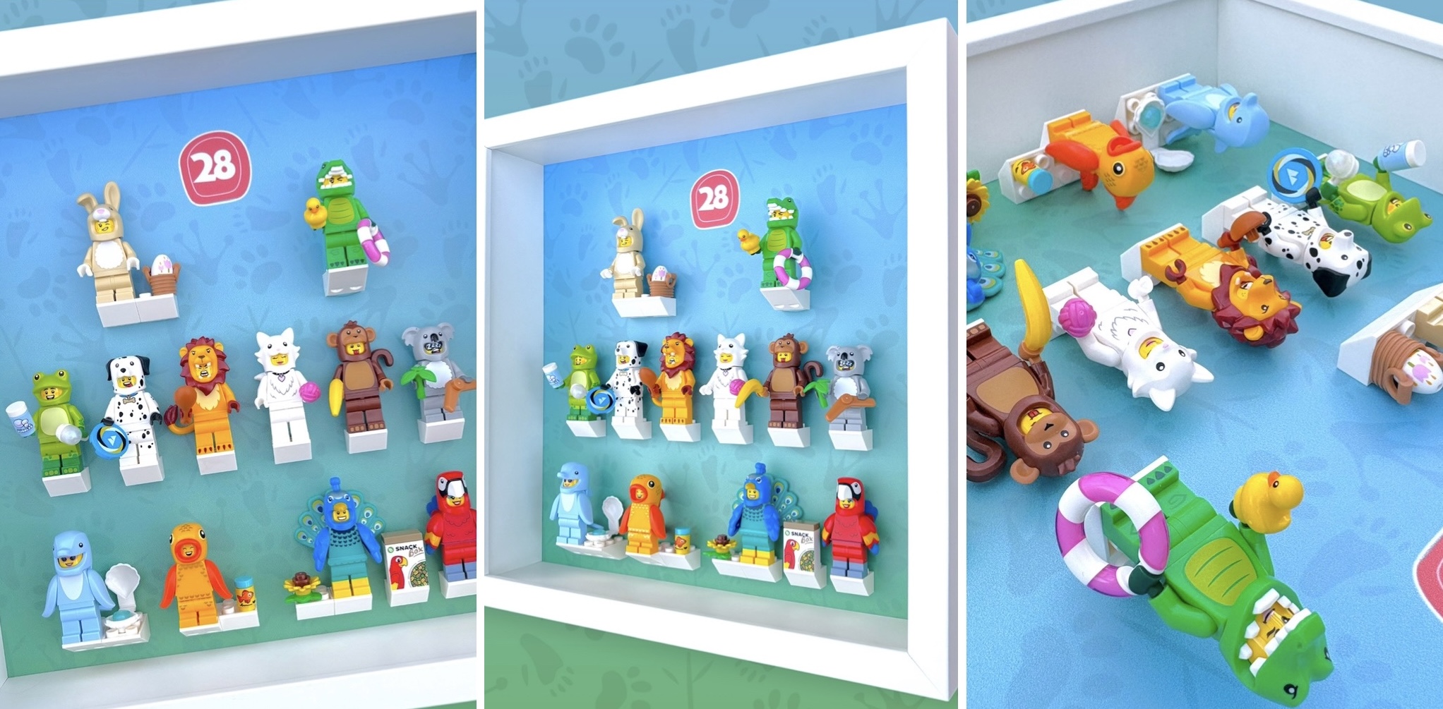 LEGO minifigure series 28 display collage
