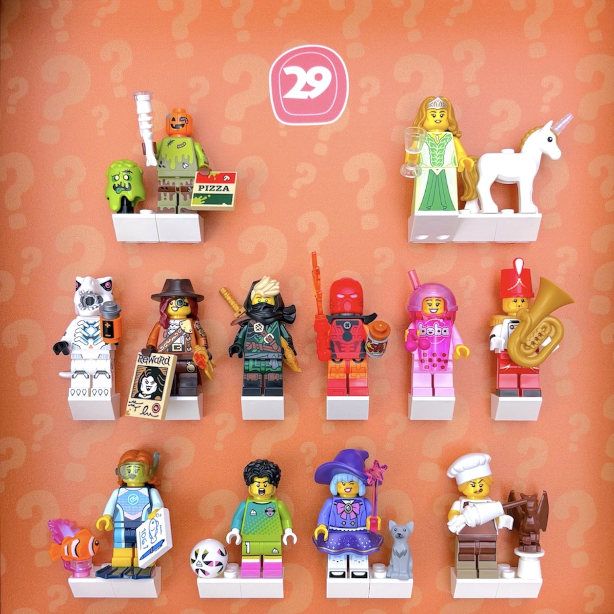 FRAMEPUNK Complete Display for LEGO Minifigures Series 29 (71052) Display with minifigures